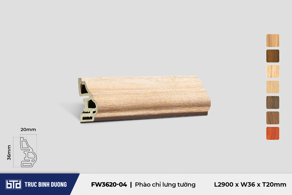 Phào chỉ lưng tường FW3620-04 - Nice Oak - 20mm