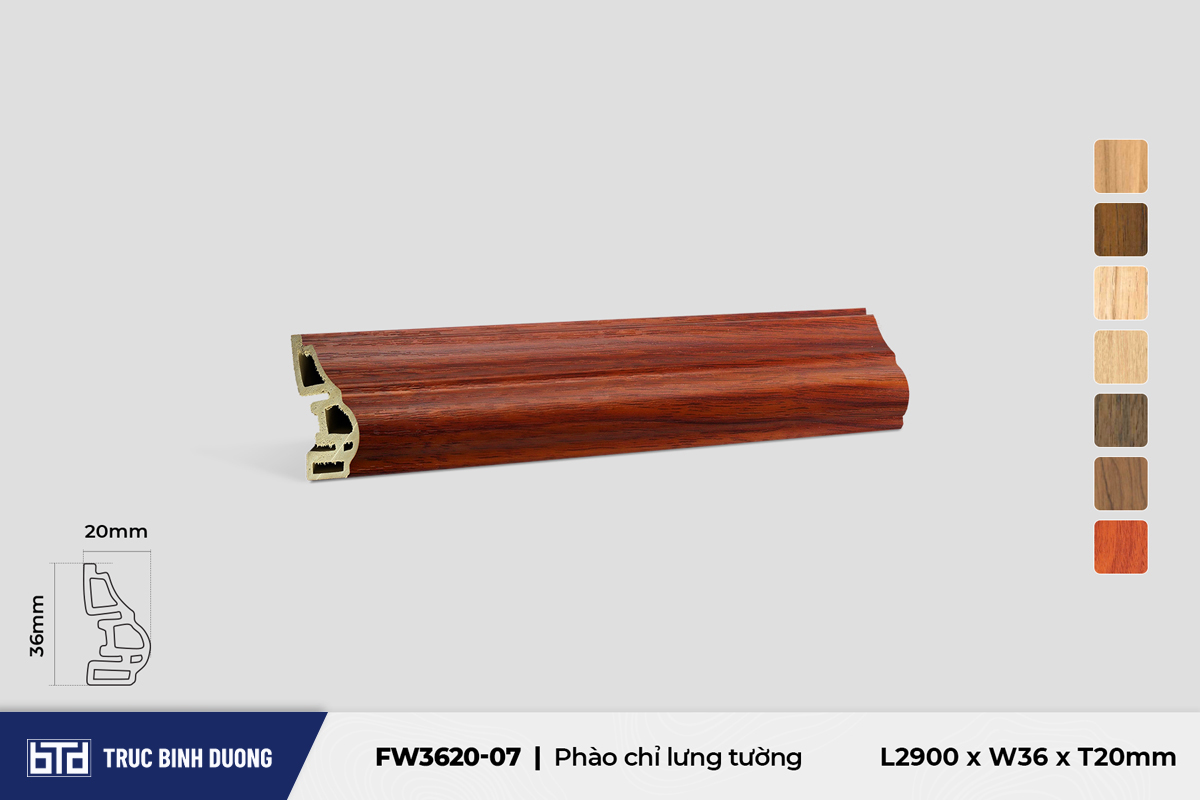 Phào chỉ lưng tường FW3620-07 - Specila Redwood - 20mm